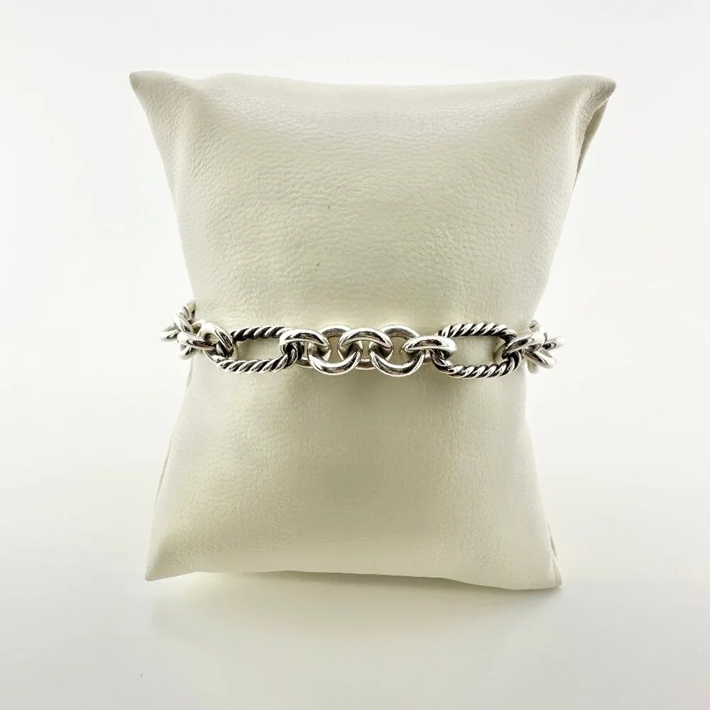 David Yurman Figaro Heart Charm Bracelet w/ 18K Yellow Gold - 7.25" - Picture 6 of 16